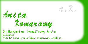 anita komaromy business card